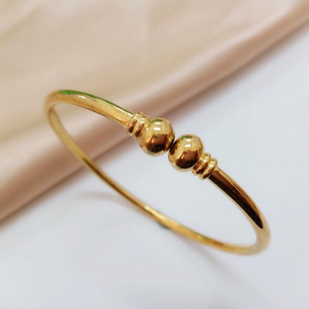 Gelang Tangan Bulat Silang Bangle Lapis Emas 24karat M612290