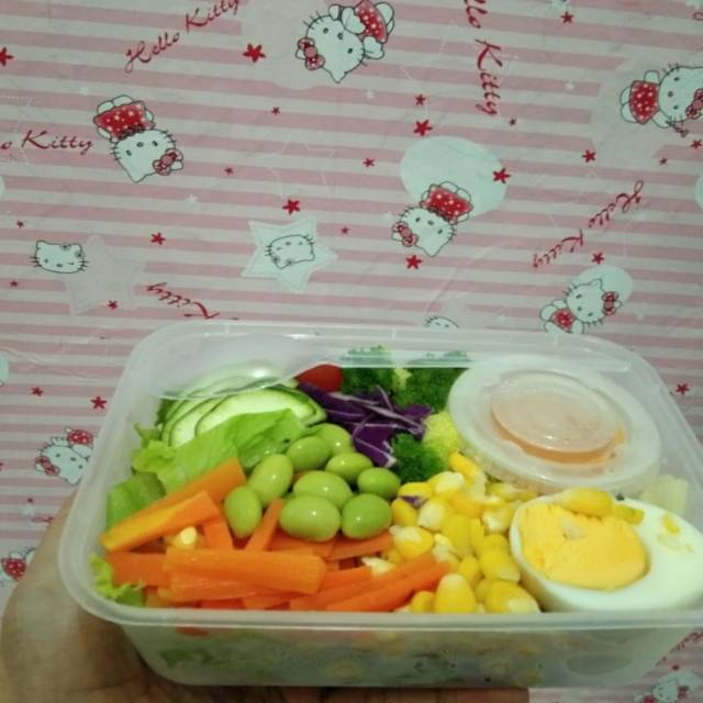 

Salad sayur - rainbow egg salad