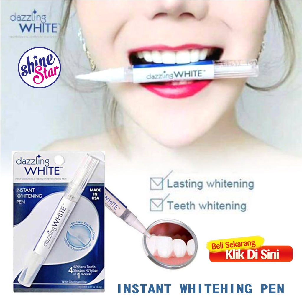 SHINE STAR - Dazzling White Pen Original - Pemutih Gigi Kuning Permanen / Pemutih Gigi Dazzling White Instant Teeth Whitening Gel Pen