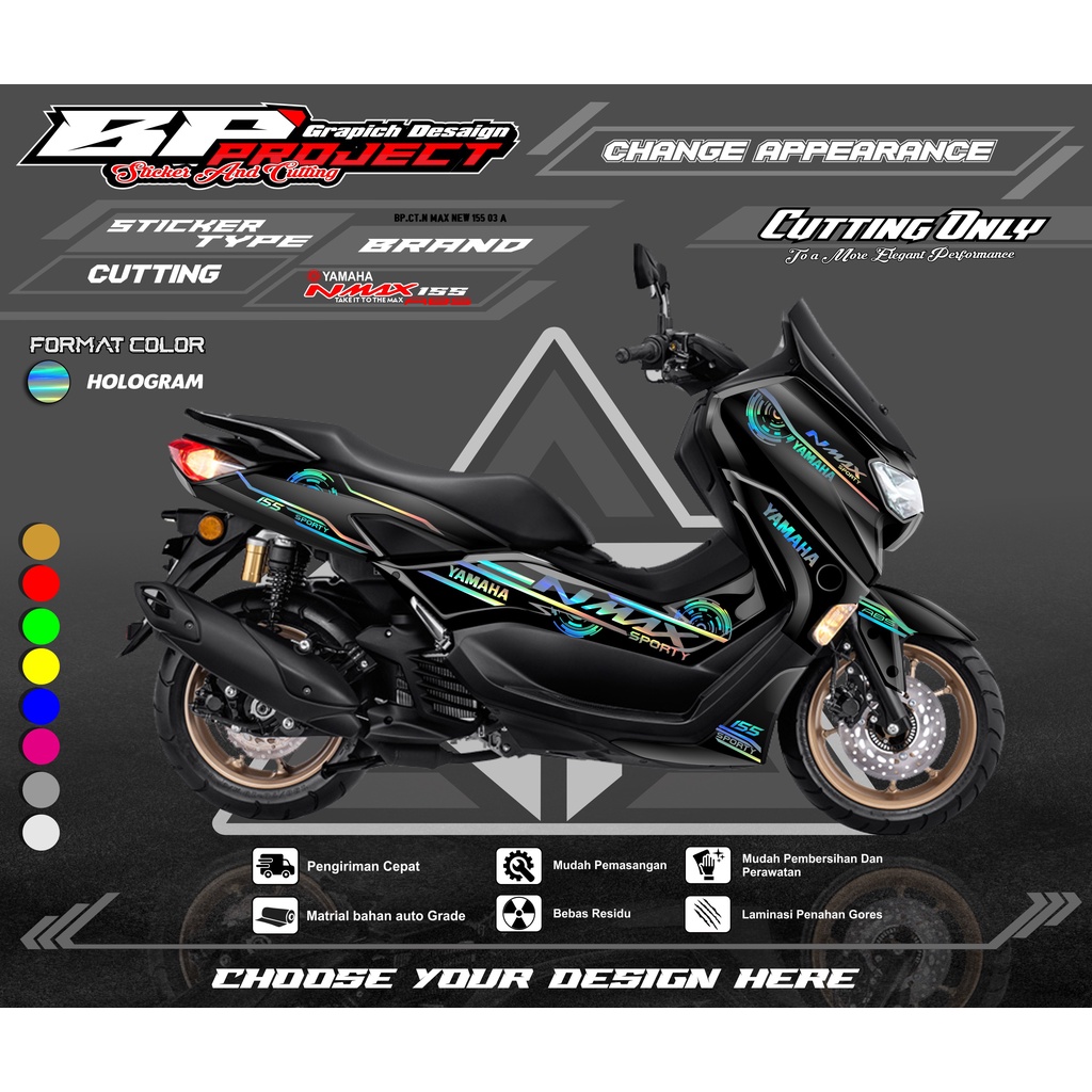 STICKER CUTTING BODY MOTOR N MAX NEW 2020 setiker polet yamaha N MAX 155 new 2020. CODE BP. 03 B
