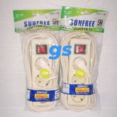 Kabel Stop Kontak Sunfree / Sambungan / Terminal (Colokan) Listrik 2, 3, 4, 5 Lubang (5 meter)