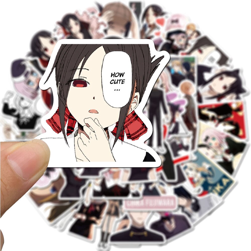 50pcs Pack Anime Kaguya-sama Love Is War Stickers For Fans Skateboard Guitar Motorcycle Laptop Waterproof Sticker Toy Decals