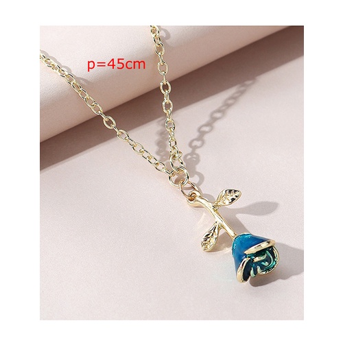 LRC Kalung Fashion Oil Painting Flower Necklace Y65228