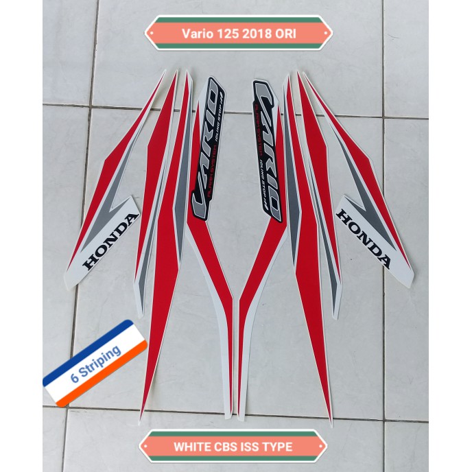 Sticker Motor Honda Vario 125 CBS ISS 2018 Putih Merah