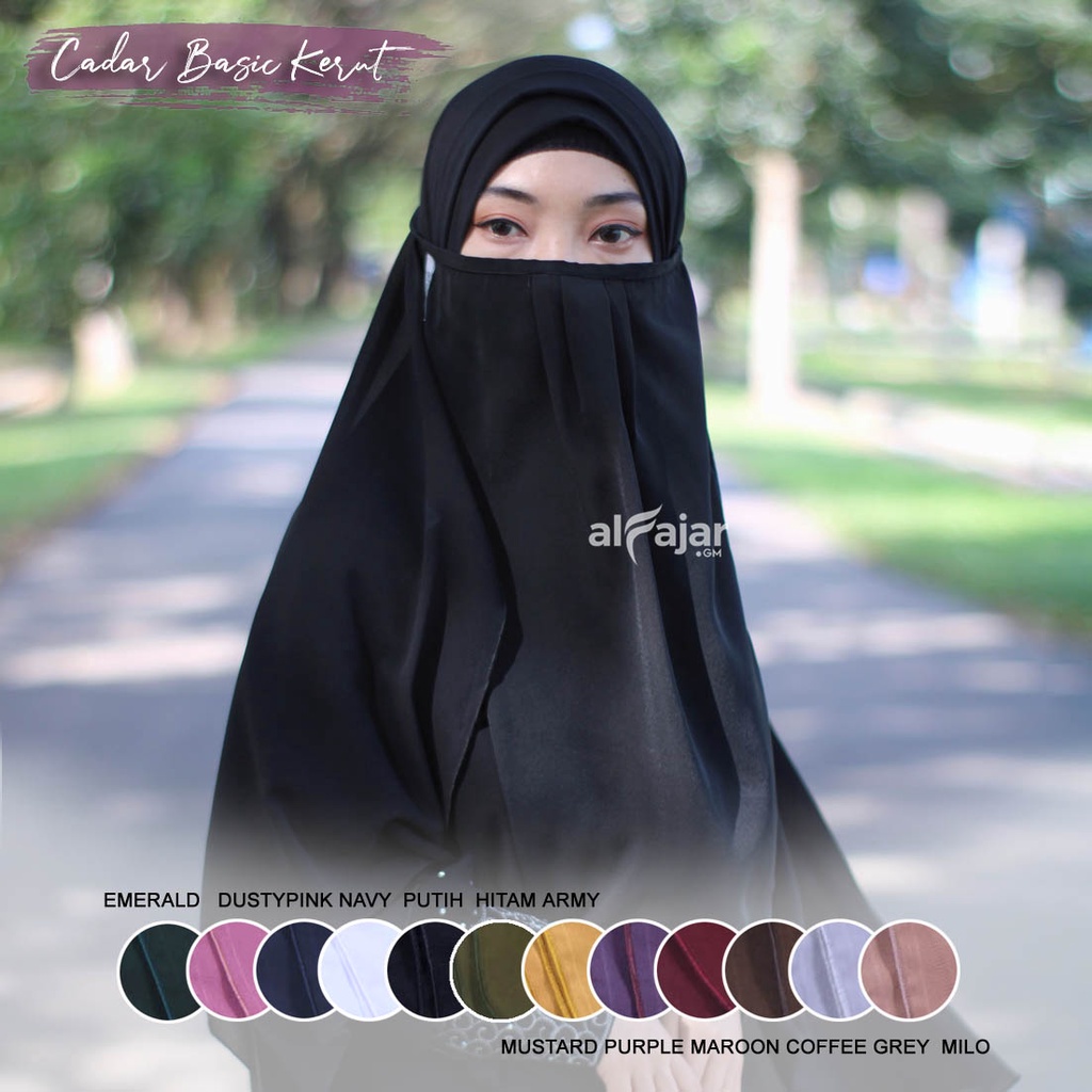 CADAR NIQOB TALI Kerut Satu Layer Wolpis by Alfajar