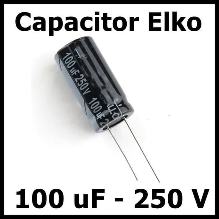 Kapasitor Elektrolit Elco Elko 100uF 250V 100 uF 250 Volt V