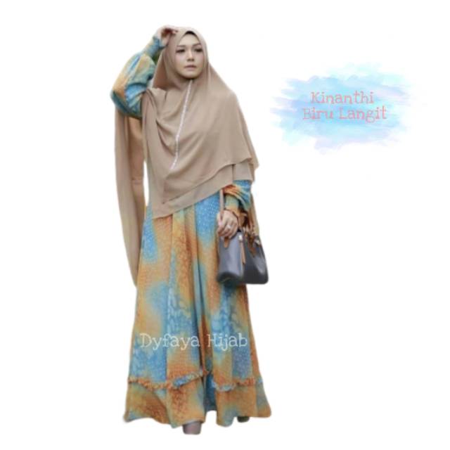 GAMIS SYARI MUSLIMAH " KINANTHI LANGIT BIRU " By WM Signature
