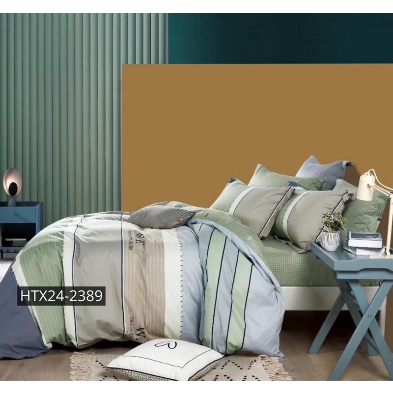 kain sprei meteran motif garis minimalis katun jepang