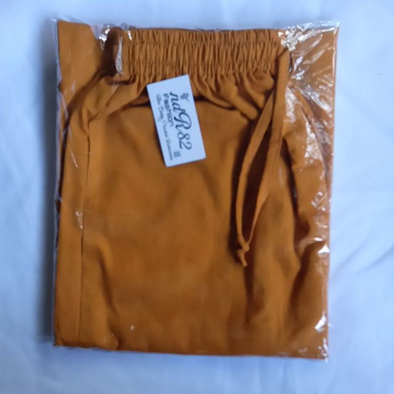 Celana kulot Panjang cigaret remaja ABG pola lebar-Kuning kunyit