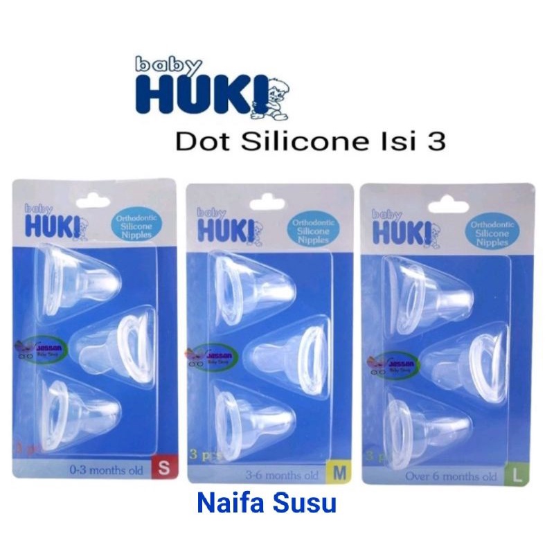 Jessen Huki Orthodontic Silicon Nipples Blister Dot Gepeng isi 3