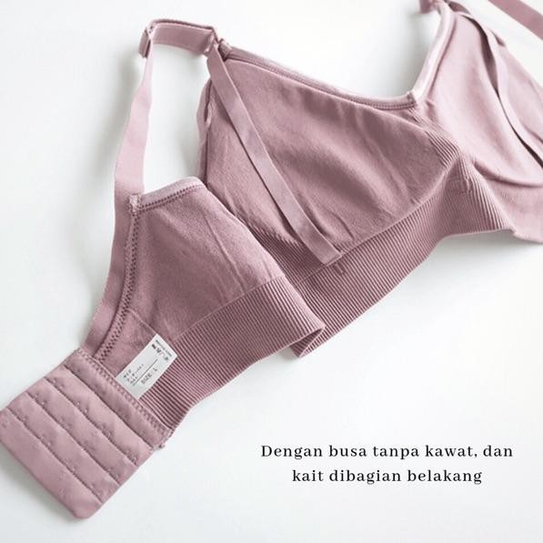 Bra Bh Menyusui Seamless Lembut Nursing Bra Tally W86 Rajut Tanpa Kawat