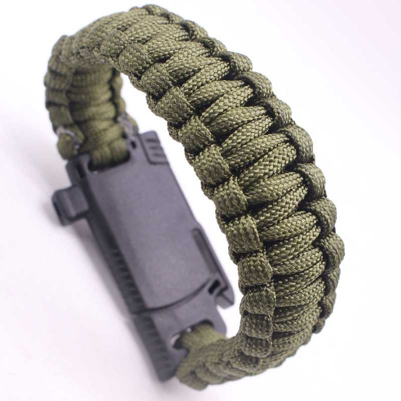 Gelang Kompas Pisau Outdoor Survival Bracelet / Survival Kit jam Tangan Kompas /  Gelang Bertahan Hidup / Gelang Multifungsi  Mendaki Outdoor Luar Ruangan / Gelang Berkemah Peralatan Darurat Tali Penyelamatan Kompas / Gelang Adventure Murah Original