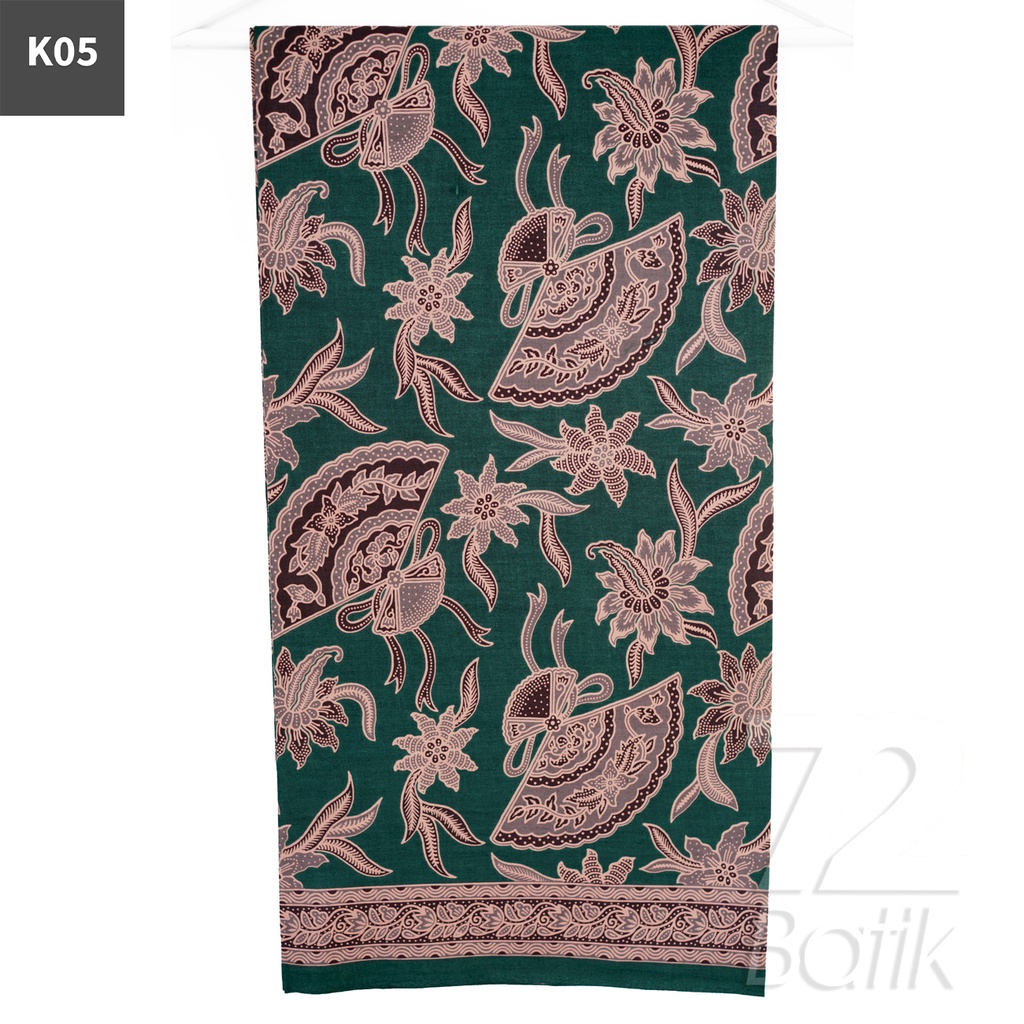 KAIN BATIK PREMIUM Bahan Katun Motif Kembang Kipas Warna Cream 722485 Cap 72 Jarik Jarit Samping Kebat Panjang Batik Katun Modern Premium Bahan Seragam Batik Pernikahan Kantor Keluarga Murah Kamen Jadi Batik Bali Lembaran