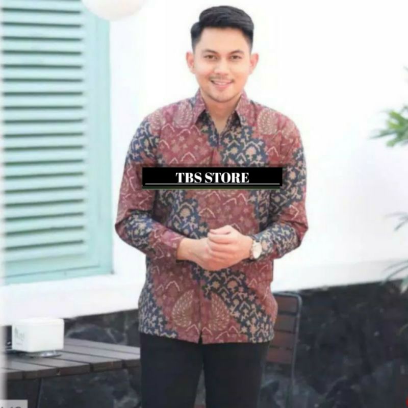 kemeja batik pria lengan panjang batik prabu full lapisan