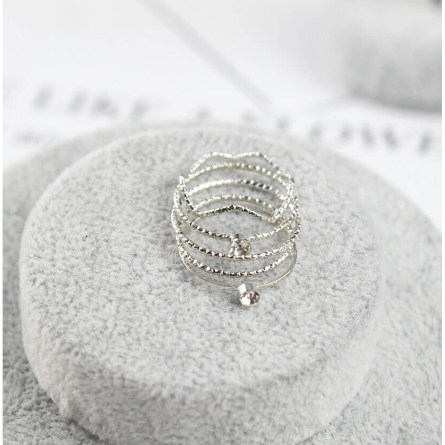 Cincin Emas / Perak J09 5 Pc Set Punk Metal Ring Korea Fashion Aksesoris Perhiasan Wanita Women Ring Alloy