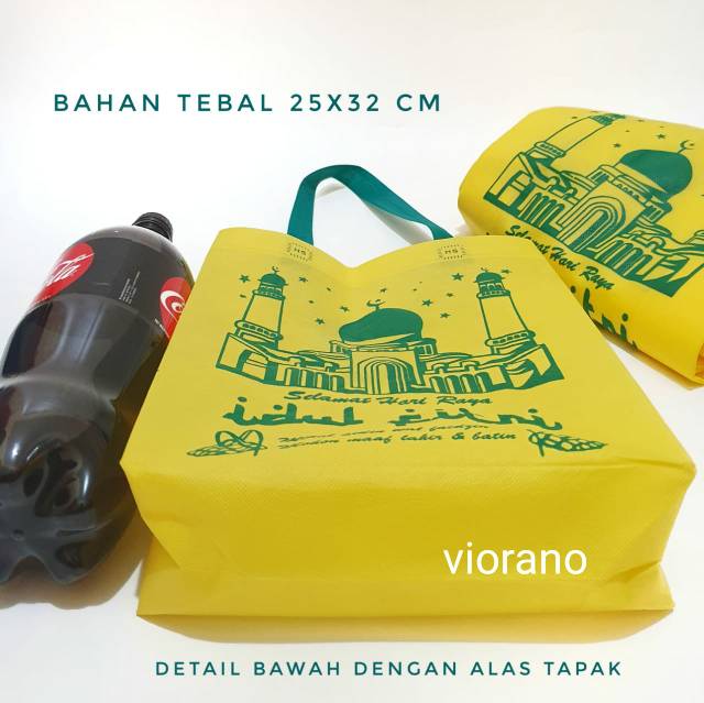 Tas Hantaran Lebaran Goodie bag Idul Fitri Ukuran 25x32cm dengan Alas Tapak Bawah