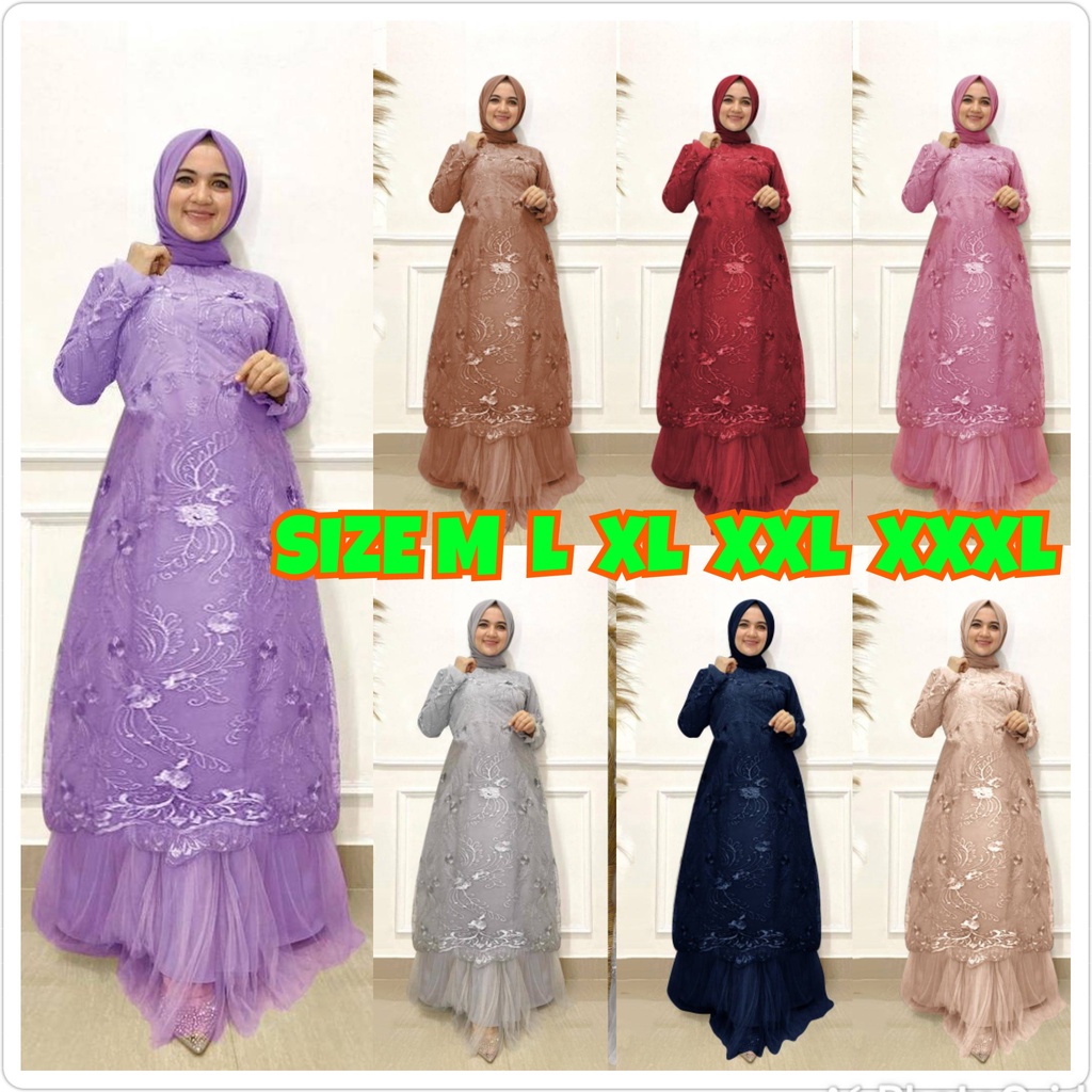 Gamis brukat jumbo/ RAYANA / Gamis brokat terbaru mewah/ MAXI DRESS TILE CANTIK/ GAMIS PESTA / SERAG