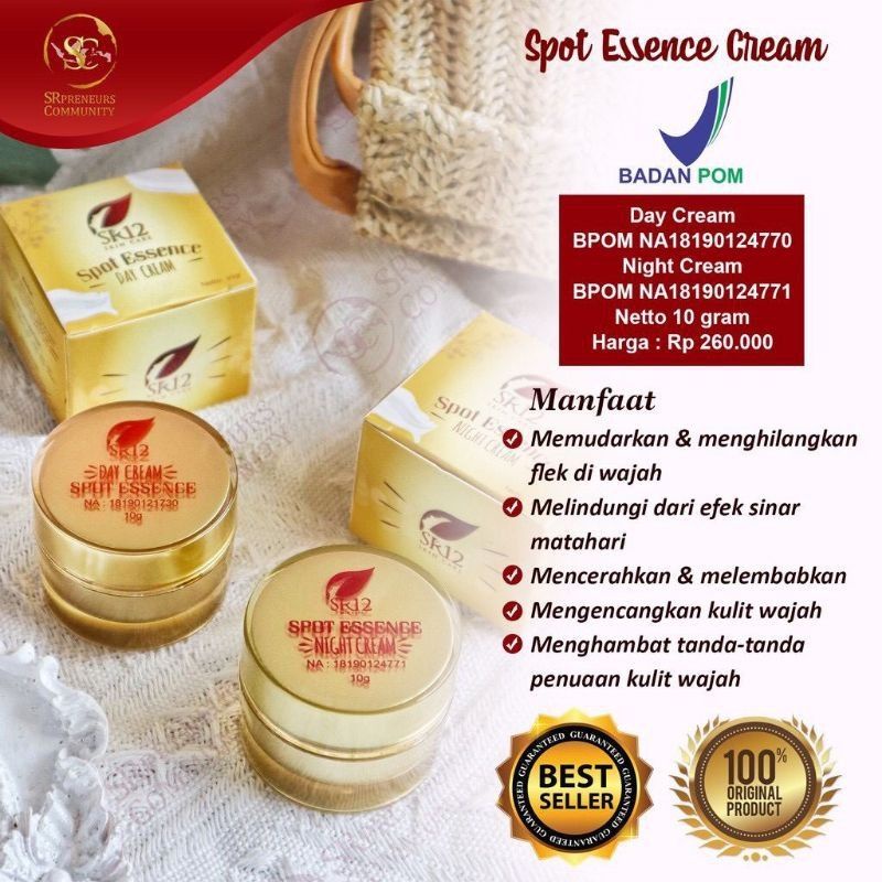 

Spot Essence Day and Night Cream SR12 /Produk herbal aman bumil busui dan sudah Ber BPOM