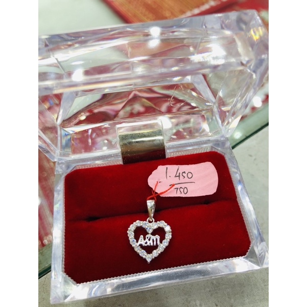 Liontin love permata emas asli 750/17k
