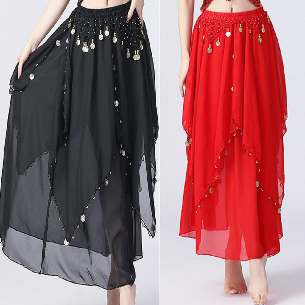 ROK TARI PERUT BELLY DANCE SKIRT ALADIN SIMPLE COIN SIFON KOSTUM TARI TAMBORIN PENTAS BAWAHAN