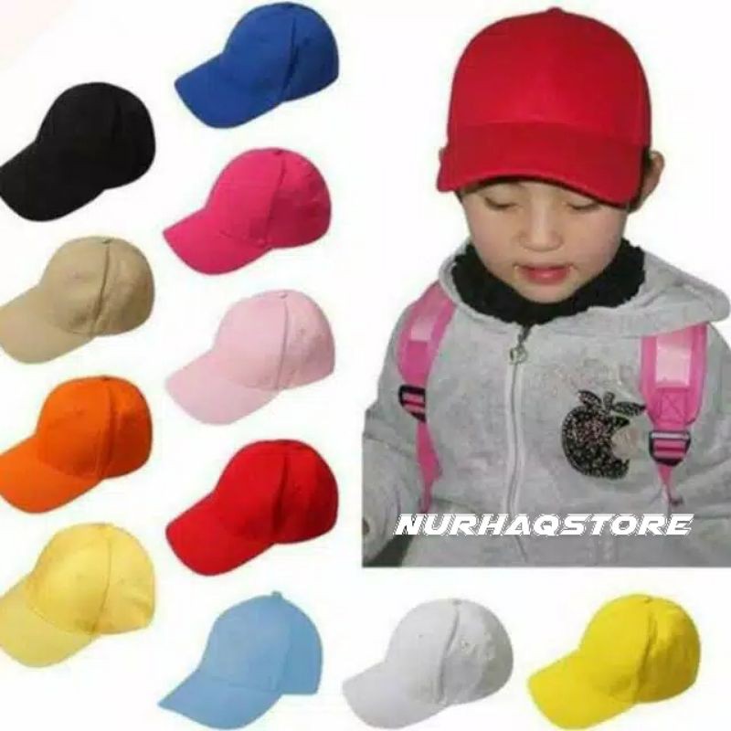 Topi baseball Anak topi Polos ring besi belakang termurah