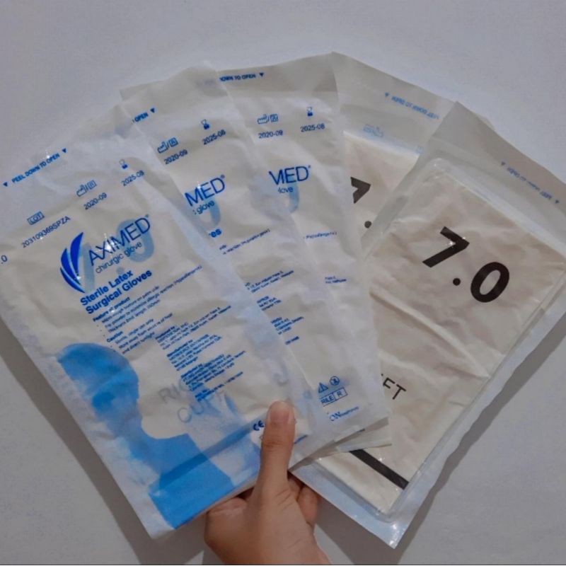 Sarung Tangan Ecer Bedah Steril Latex Surgical Gloves Aximed Maxter Troge Tro-Sensosurge SafeGlove