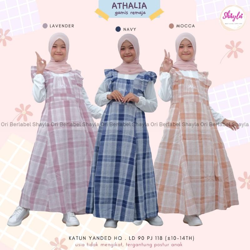 ATHALIA GAMIS REMAJA / BAJU MUSLIM ANAK PEREMPUAN REMAJA