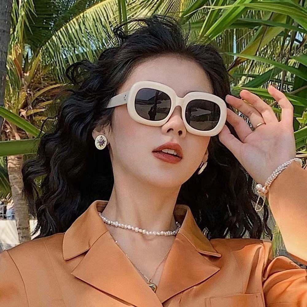 Mxbeauty Kacamata Hitam Wanita Merek Desain Kepribadian Leopard Print Kacamata Matahari Hitam Teh Lensa Warna Gaya Korea Sunglasses