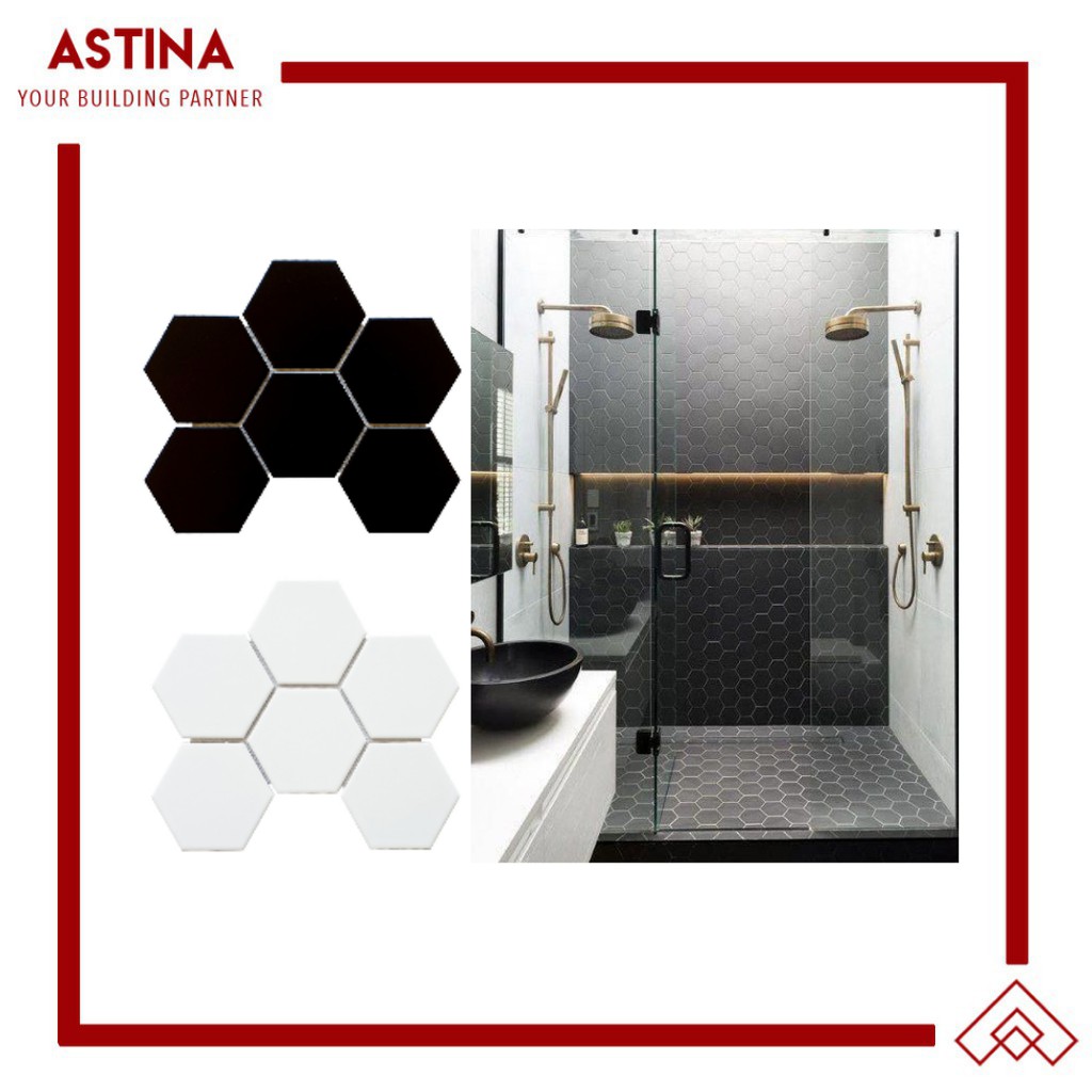 Mosaic Tiles Dekorasi Keramik Grande Hexagon 25,6 x 19,7 (95x110 mm)