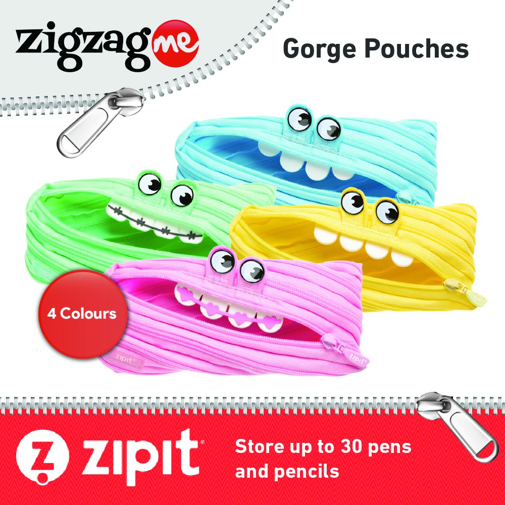 

Zipit Gorge Monster Kotak Pensil Imut Kain Serbaguna - Biru/Pink/Hijau Mint/Kuning