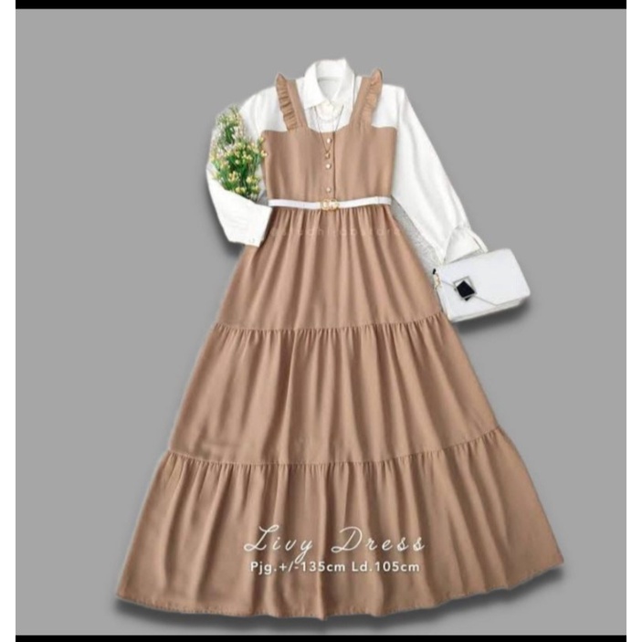 Gamis livy dress moscrepe- princess dress gamis remaja terbaru
