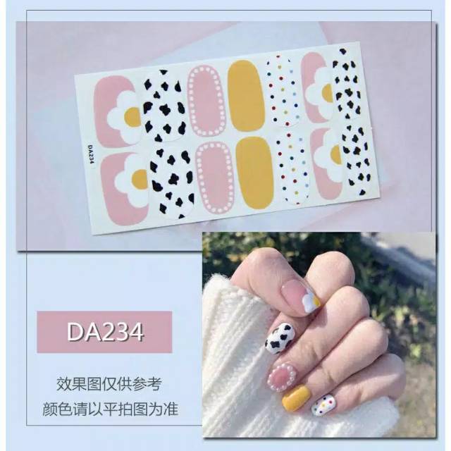 Stiker Kuku High End Motif Kartun 3D Nail Sticker 14 PCS