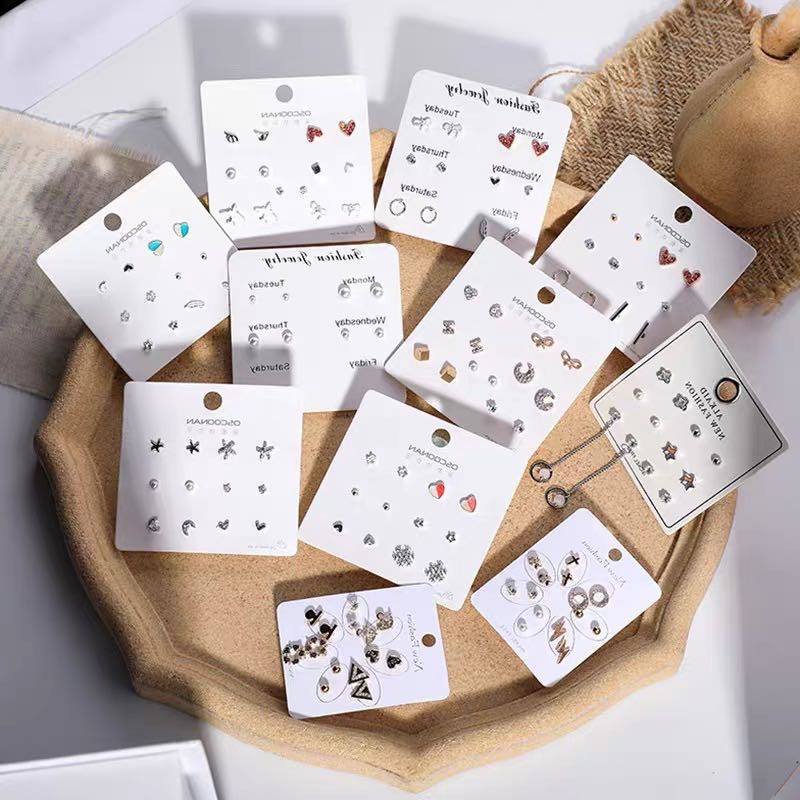 Aksesoris Fashion 6 Pasang Anting Tusuk Simple Kreatif Gaya Korea untuk Wanita