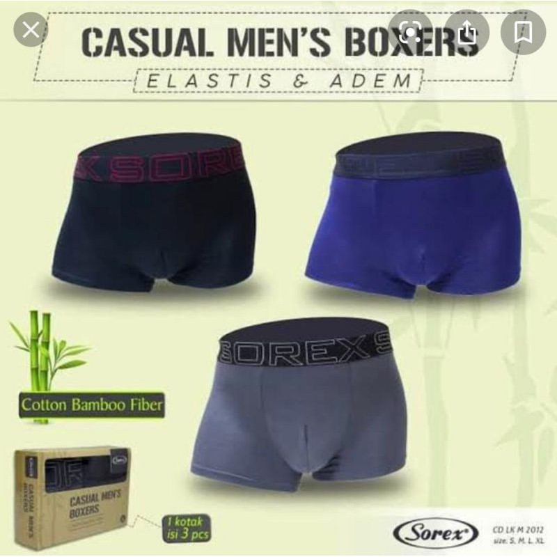 Sorex Men's boxers M 2012 cotton bamboo fiber( harga perbiji) s,m,l,xl