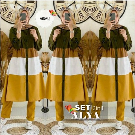 Baju Setelan Wanita Dewasa Import Kekinian Terbaru 2021 Set Tunik Dreamer Bhn Moscrepe Allsize