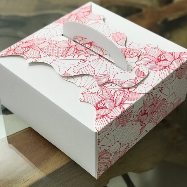 

Cake Box/Kotak Kue/Dus Kue Flower - Tinta timbul (RED) 22x22x10
