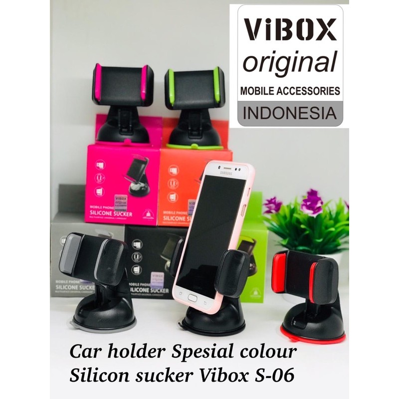 GROSIR CAR HOLDER VIBOX SILICONE SUCKER S06 BAHAN PREMIUM CANDY COLOUR MOBILE PHONE HOLDER