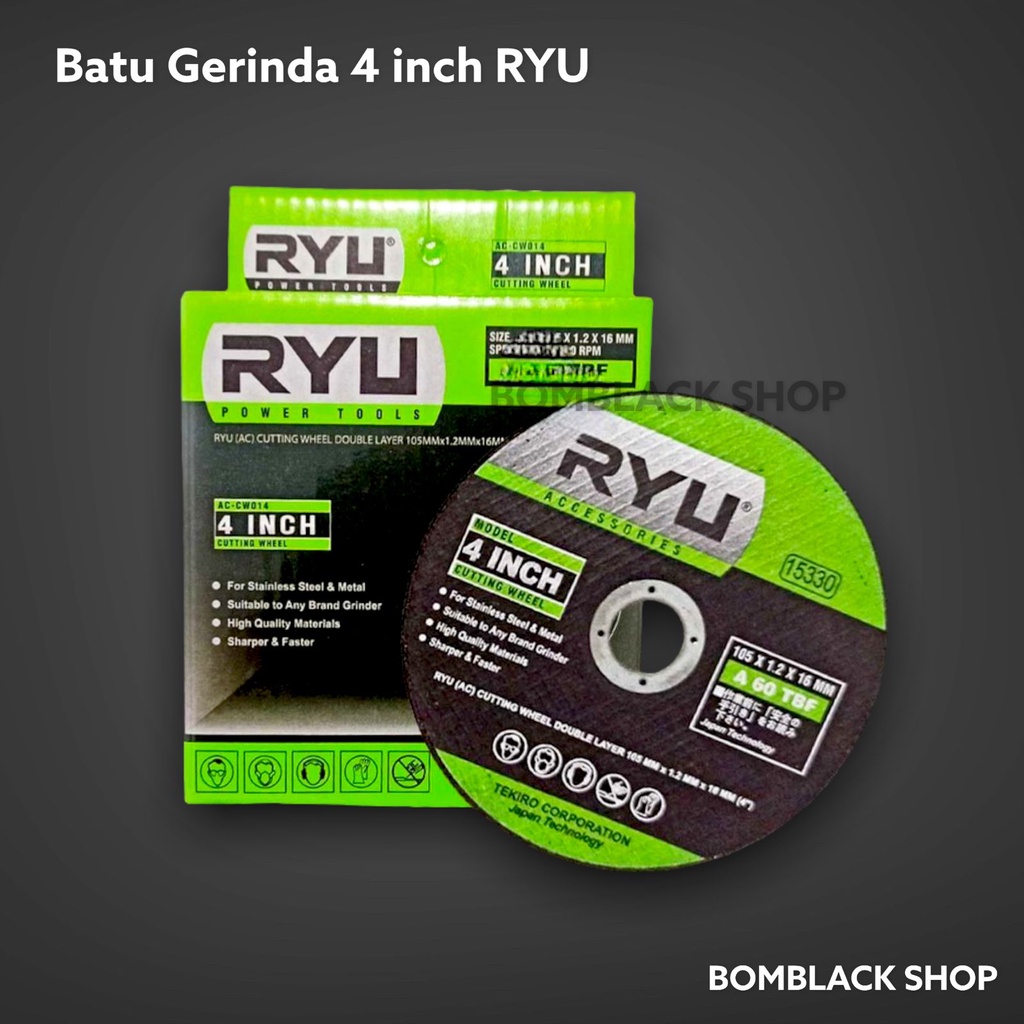 Batu Gurinda 4 inch RYU Gerinda Potong Besi Mata Cutting Wheel