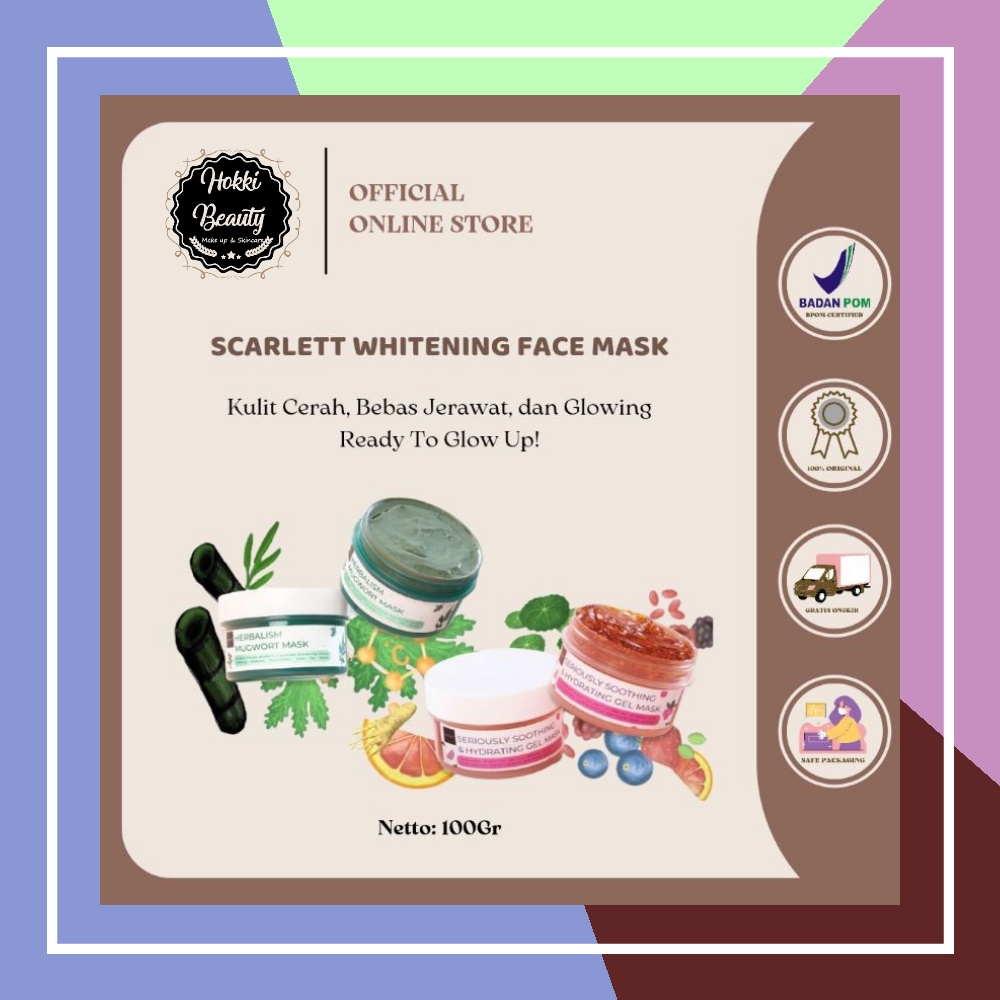 Scarlett Whitening Herbalism Mugwort Mask - Seriously Soothing &amp; Hydrating Gel Mask Be Happy and Pretty!