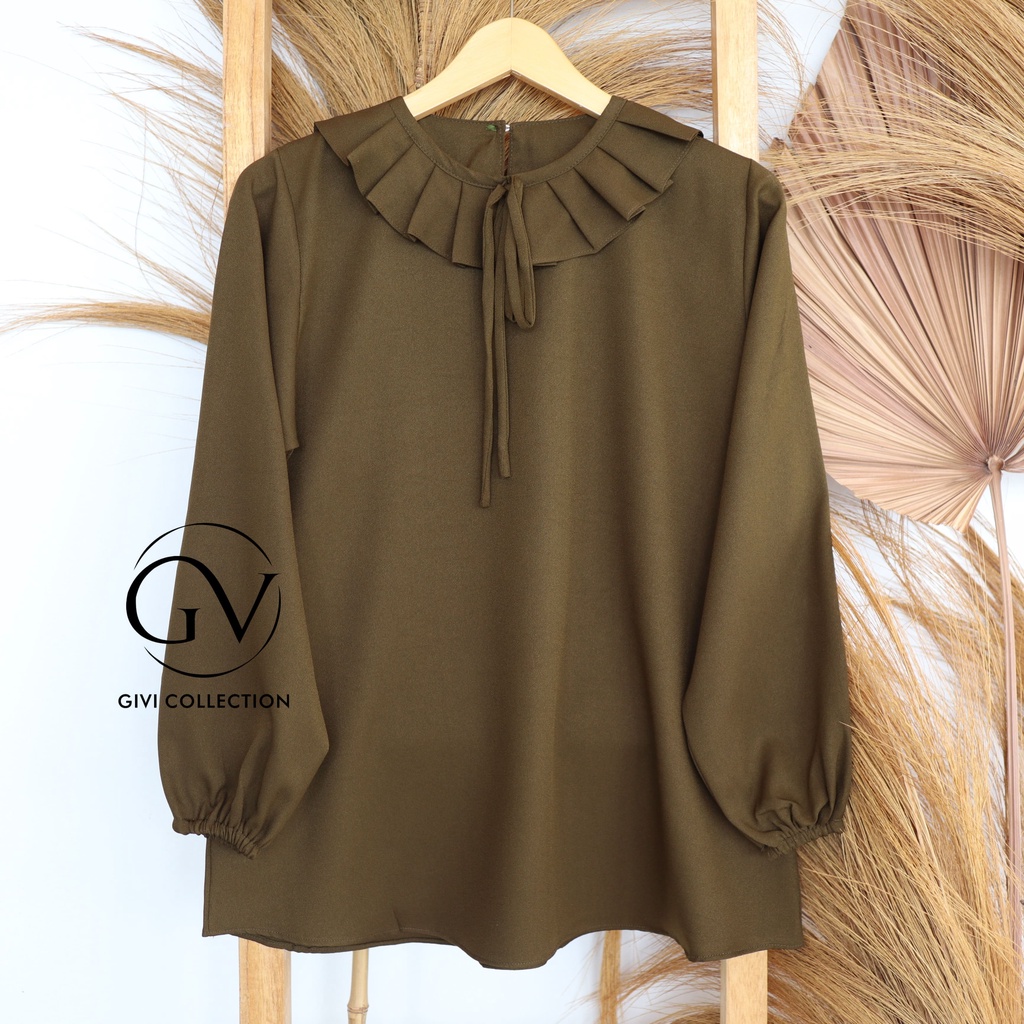 Mecca blouse /atasan wanita / blouse wanita-olive