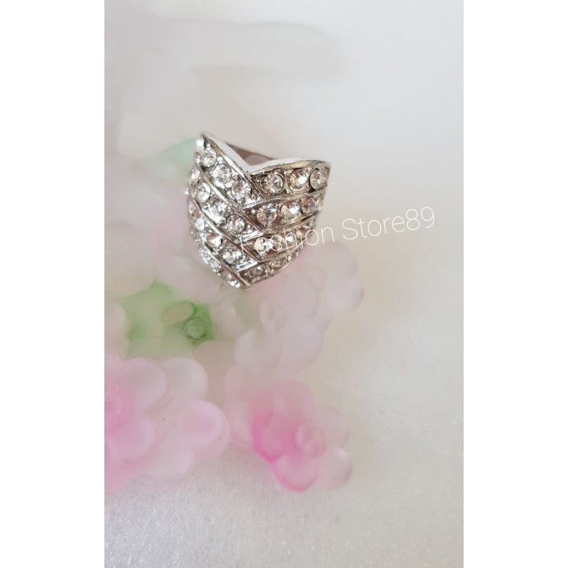 ready Cincin berlian Titanium white perhiasan Titanium replica berlian yg berkilau AntiKarat  CBR02