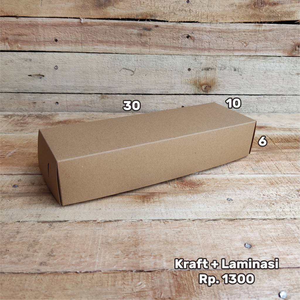 

100 PCS Kardus Kraft + Laminasi bagian dalam 30x10x6 cm