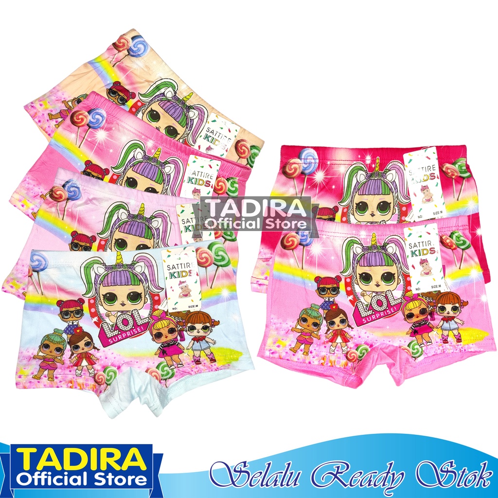 6 Pcs Celana Boxer Anak Perempuan Gambar Kartun Celana Dalam Anak Cewek Karakter Lucu TADIRA Store