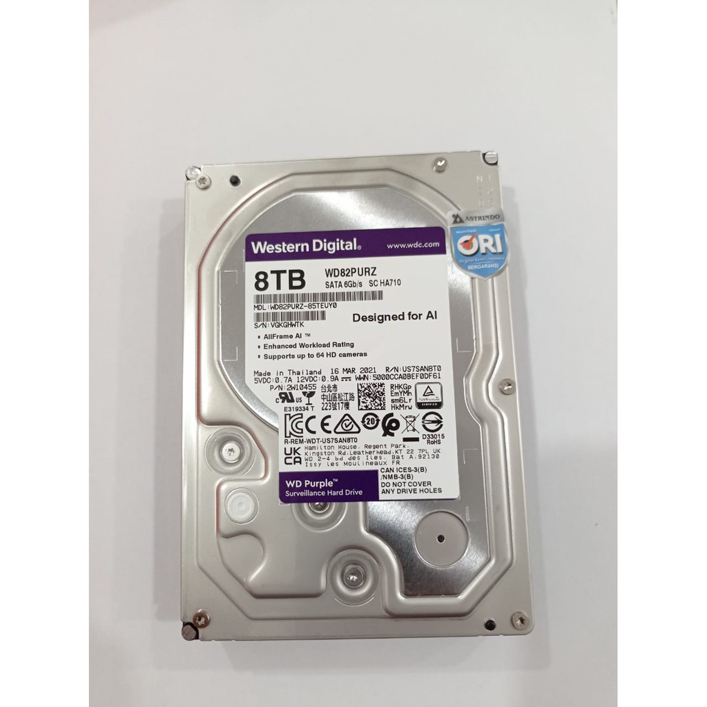 WD Purple 8TB Grs 3 thn 100% Original