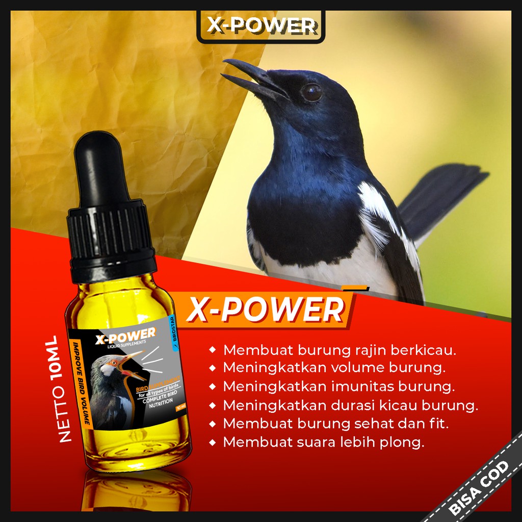 [X-POWER] VITAMIN BURUNG OBAT BURUNG LOVEBIRD KENARI KACER JALAK SUREN MURAI BATU PLECI KOLIBRI BEO