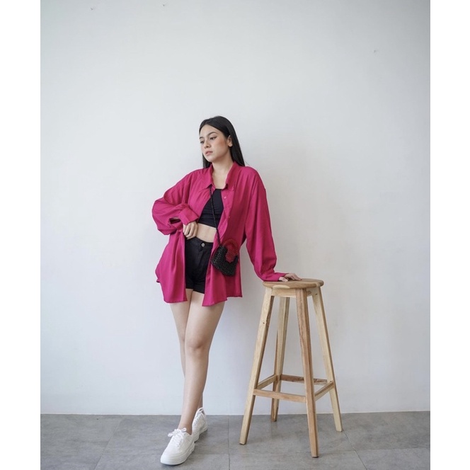 Premium Shirt Overzie // Kemeja basic oversize wanita