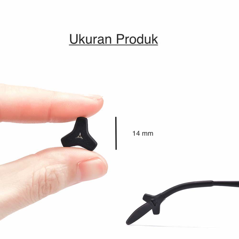 1 Pasang [ Biru Muda ] Pengait Kacamata Silikon - Anti Slip - Earhook Silicone - Penahan Hijab Style - KP8070