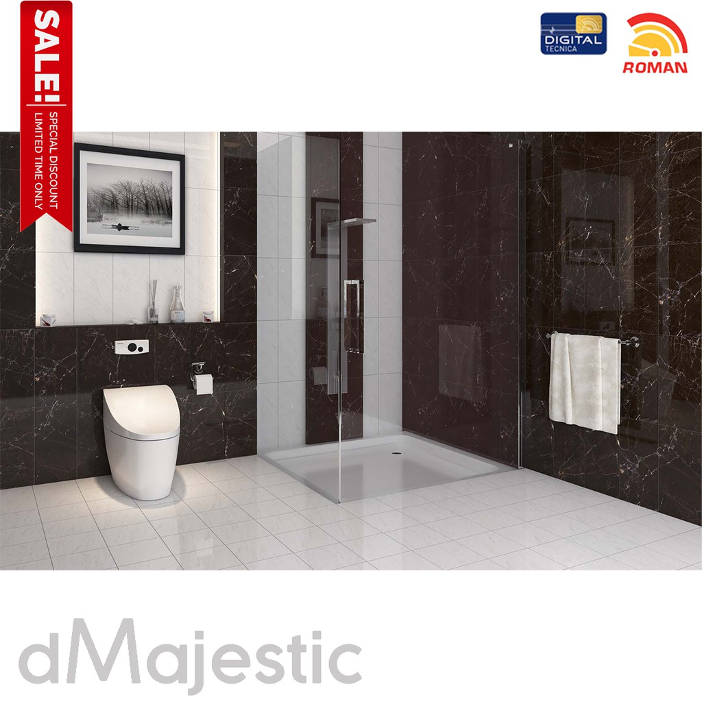 Keramik Dinding 60x30 WT Roman dMajestic Nero - Keramik Dinding Marmer Hitam