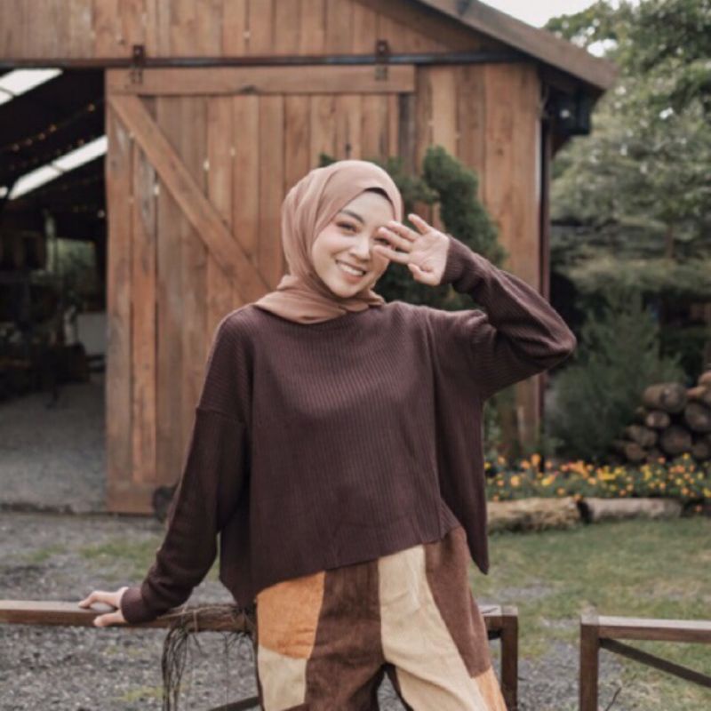 NAYLA SWEATER CROP | SWEATER RAJUT CROPTEE OVERSIZE