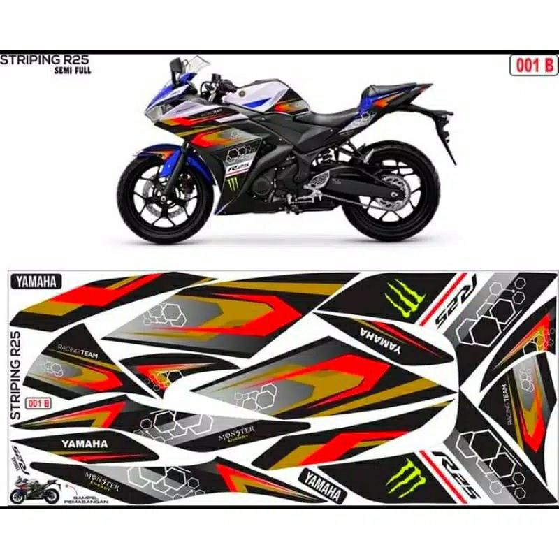 striping motor R25 / striping motor Yamaha R25 / Sticker motor R25
